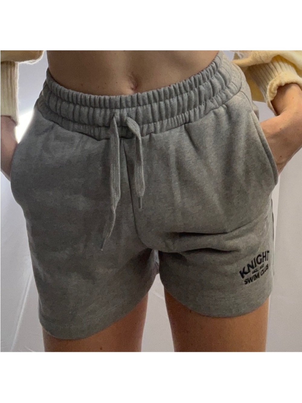 KNIGHT Gray Athletic Drawstring Women’s Shorts